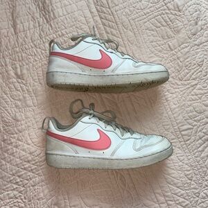 Nike White and Coral Athletic Shoes